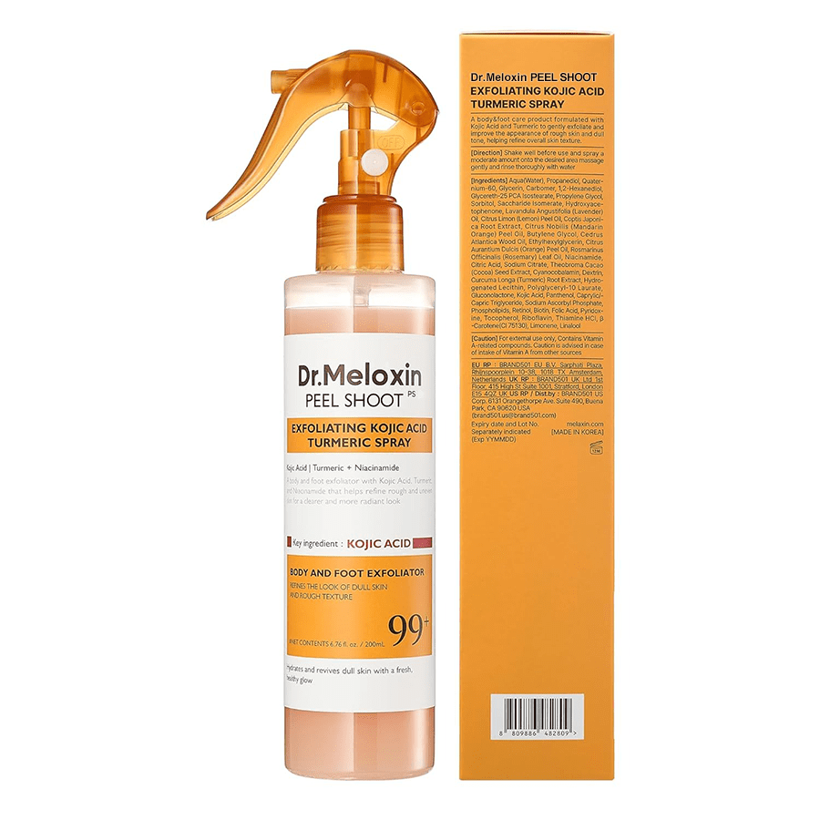 Dr. Meloxin Body Peel Shot Spray Face Peeling Kojic Acid Turmeric Spray 200ml