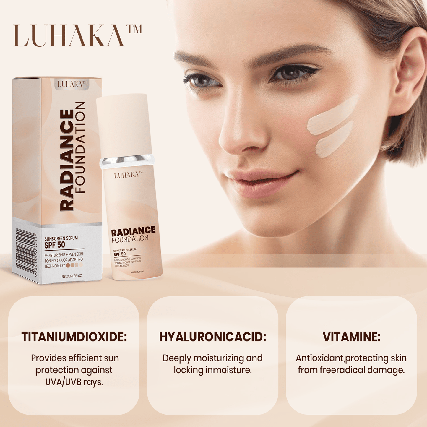 Luhaka™ Radiance Foundation ACE 2 🌟 | Luxury in a Bottle, Beauty You Deserve