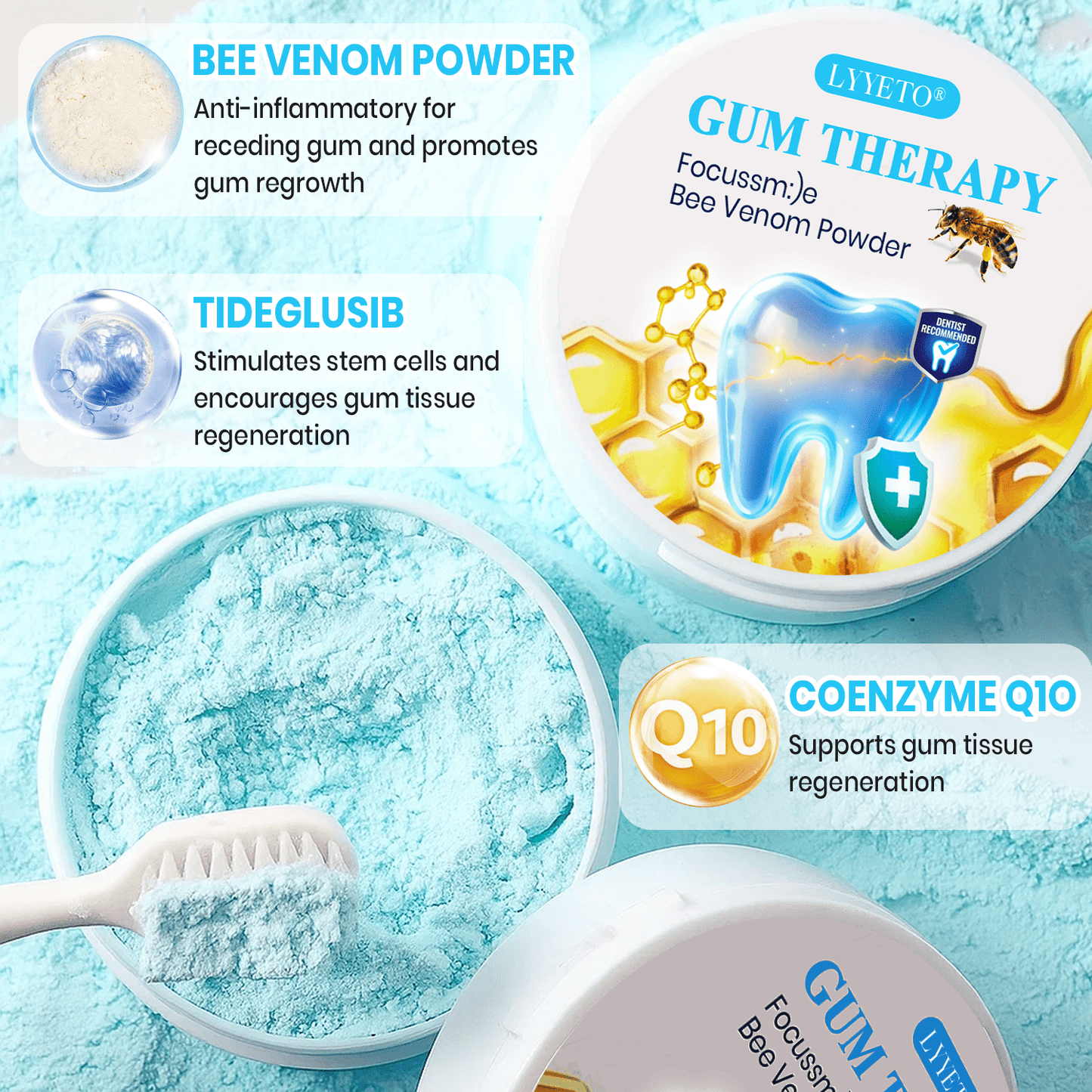 ⭐️Lyyeto® Focussmile bee venom treatment powder for oral use ACE 🦷