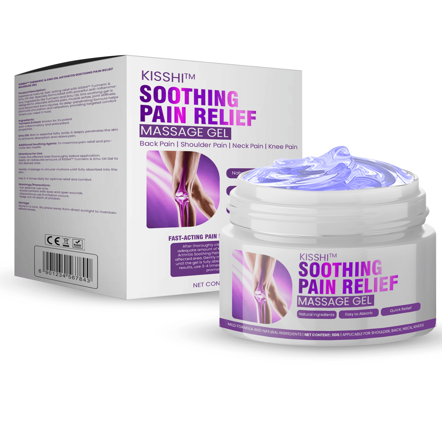 KISSHI™ Turmeric & Emu Oil Arthritis Soothing Pain Relief Massage Gel_Ultra06