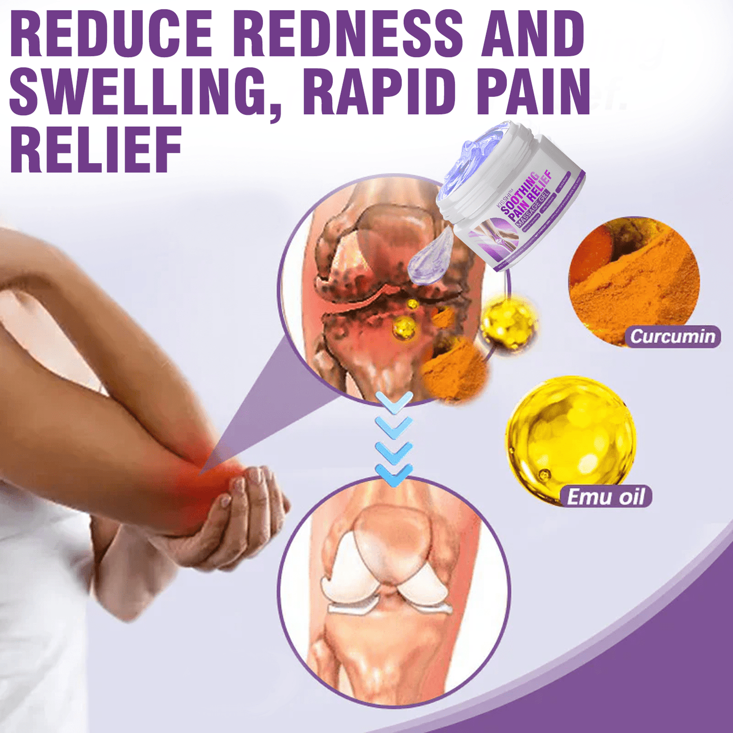 KISSHI™ Turmeric & Emu Oil Arthritis Soothing Pain Relief Massage Gel_Ultra06