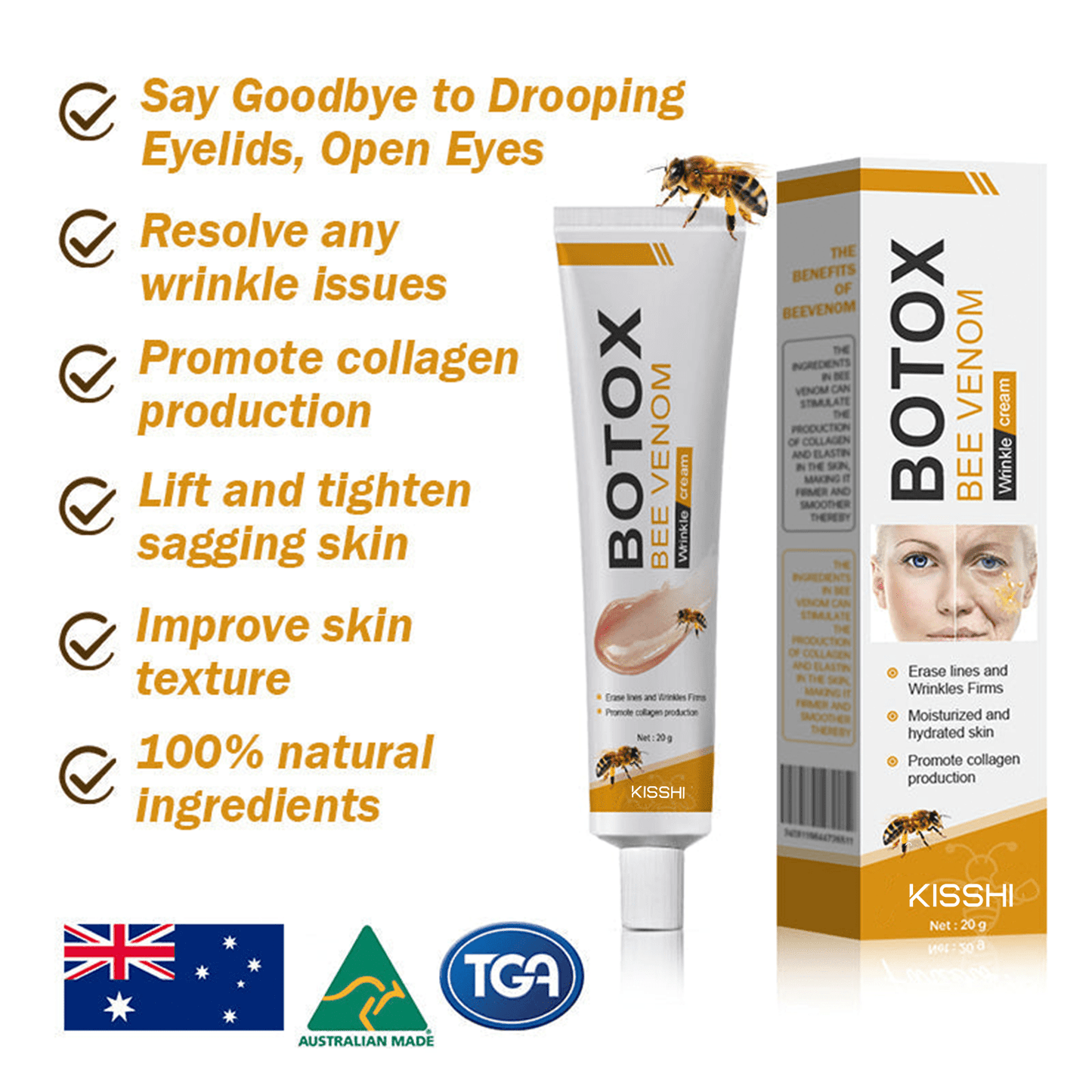 Kisshi™ Botox Bee Venom Wrinkle Removal Cream - New Year Sales