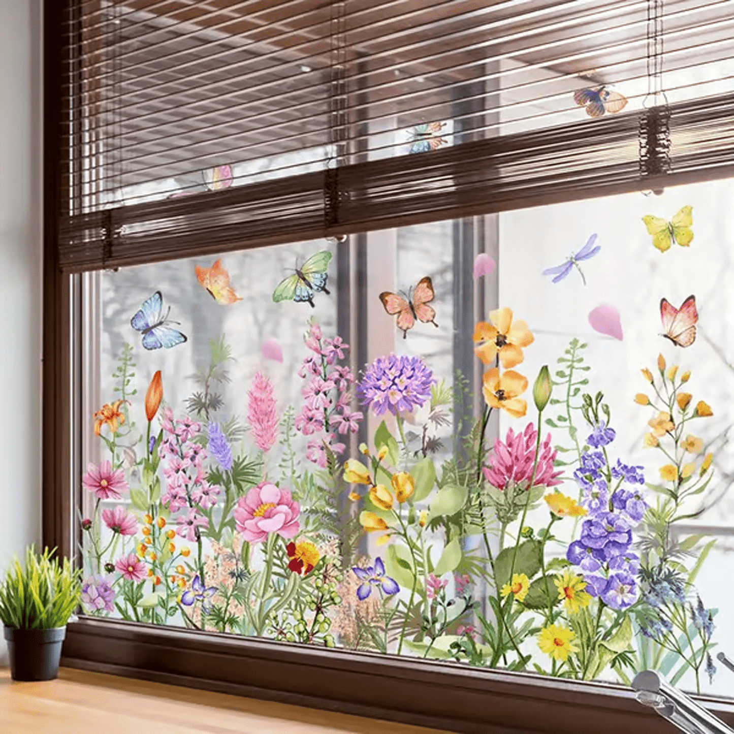 ✨LAST DAY 70% OFF - 💐Colorful Floral Bouquet Window Sticker🖼️(Cut to size freely)Ultra01