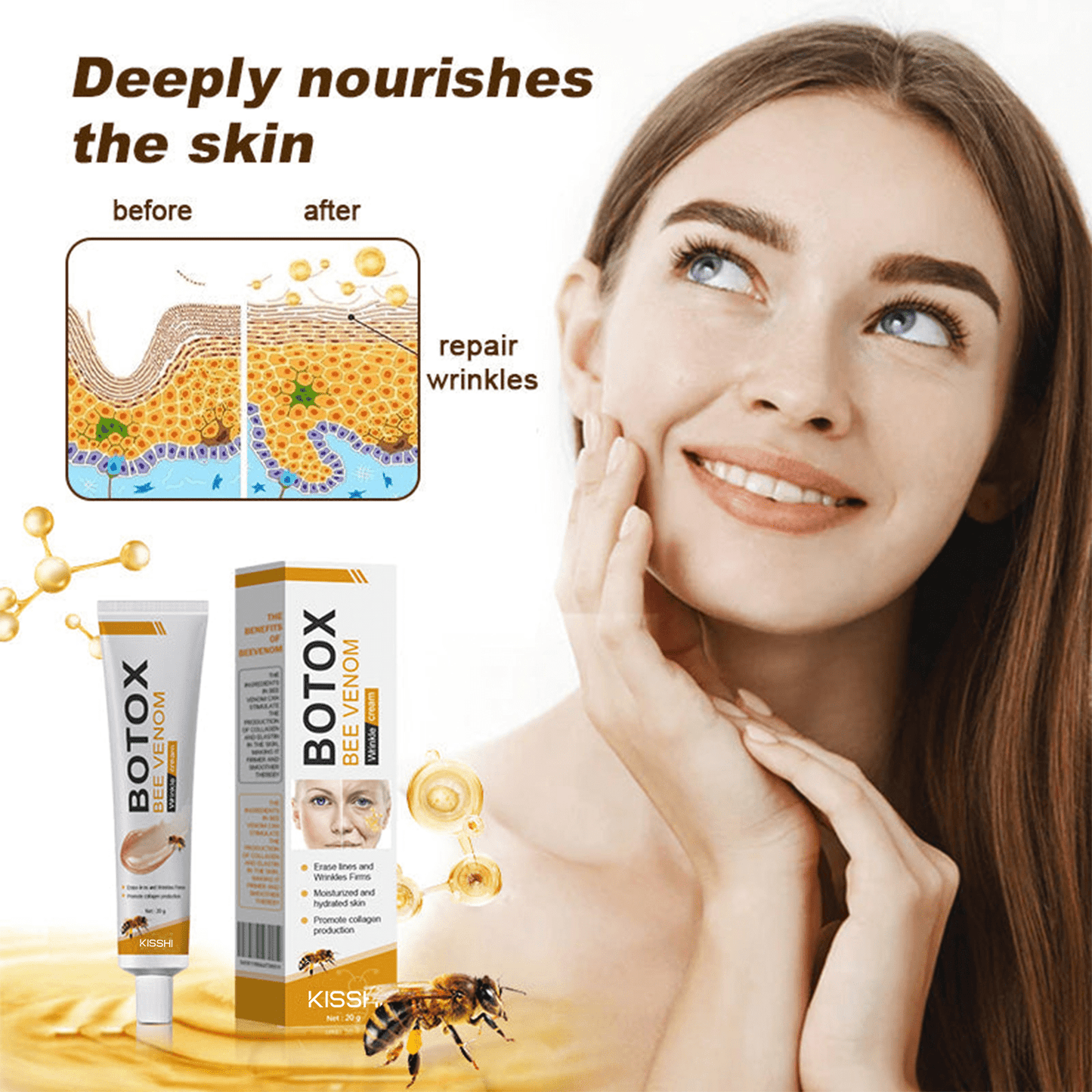 Kisshi™ Botox Bee Venom Wrinkle Removal Cream - New Year Sales