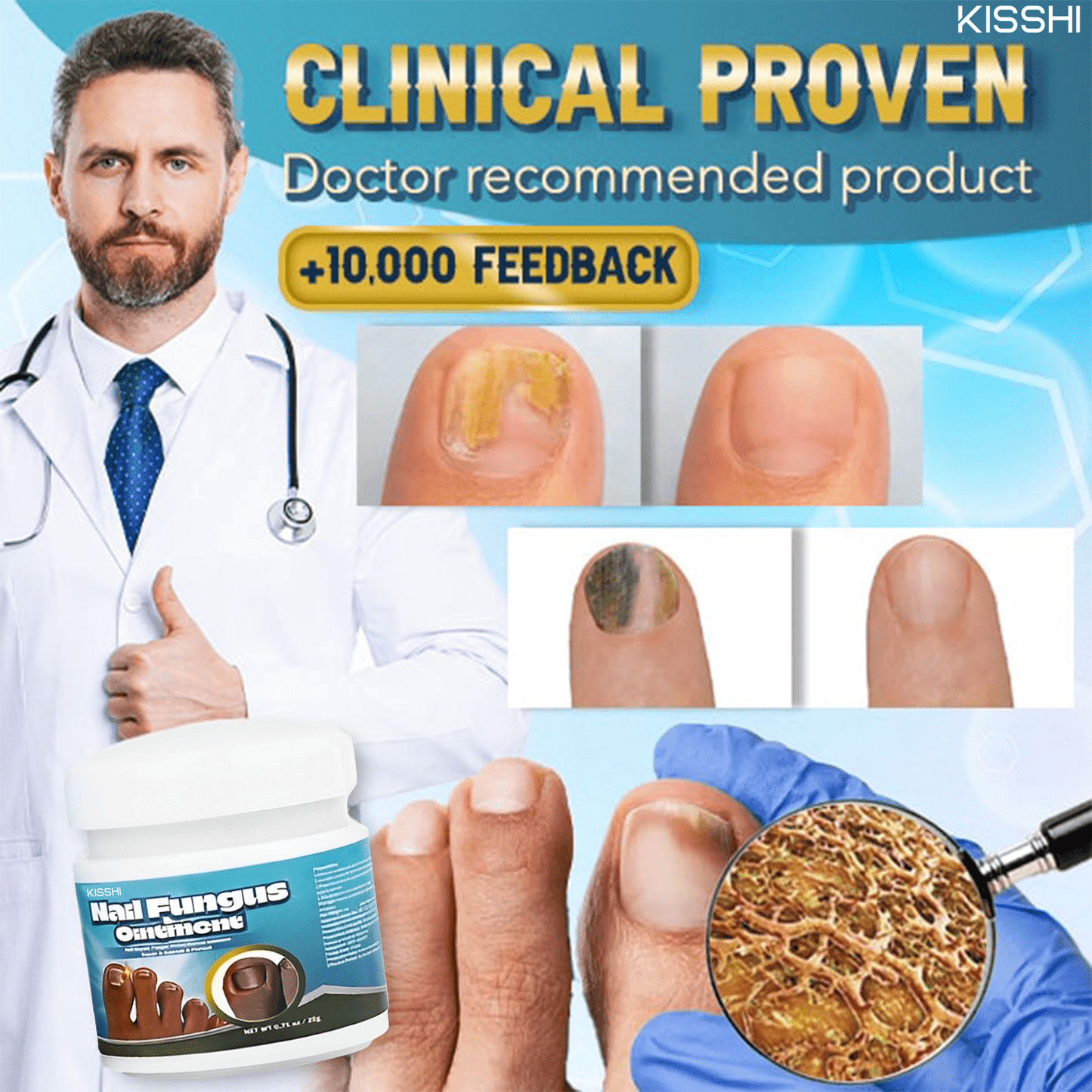 Kisshi™ 5X Quick-healing Nail Fungus Ointment👨🏼⚕️British Dermatologist Approved