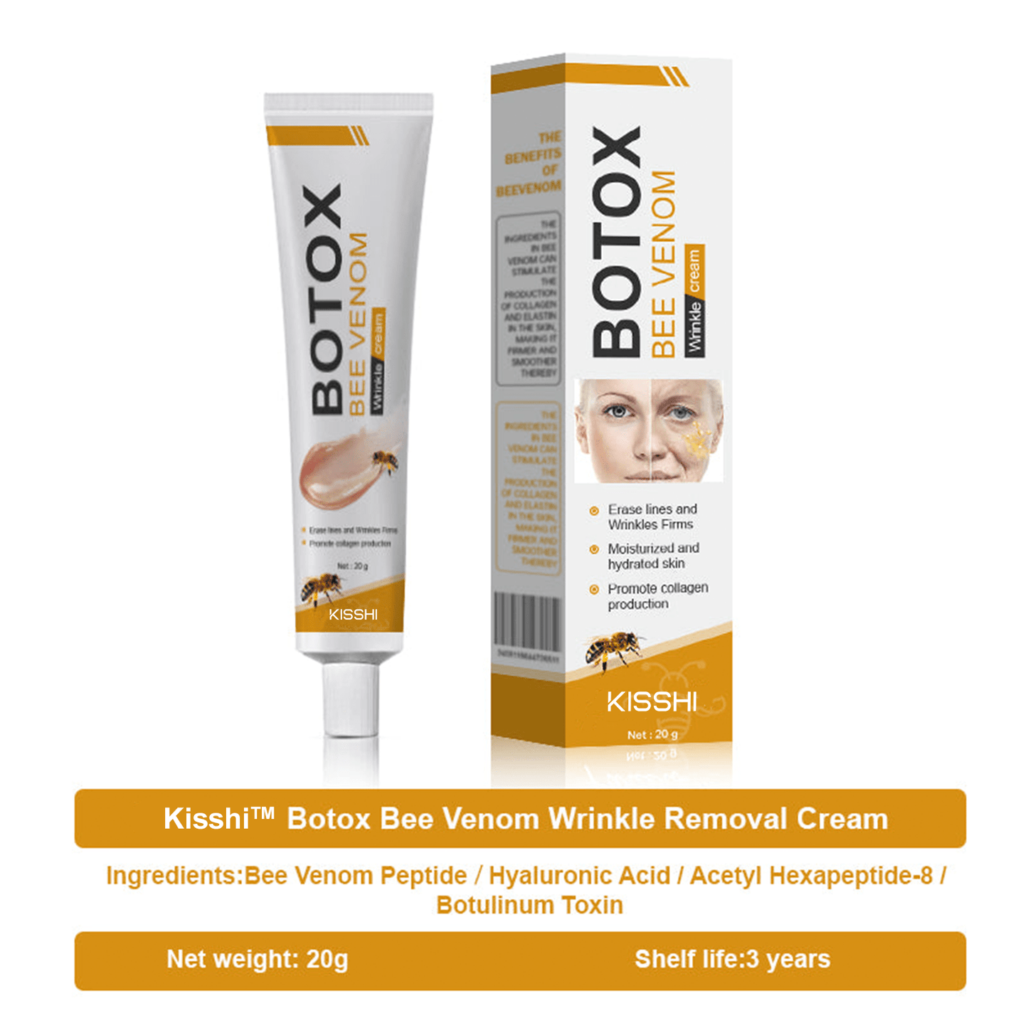 Kisshi™ Botox Bee Venom Wrinkle Removal Cream - New Year Sales