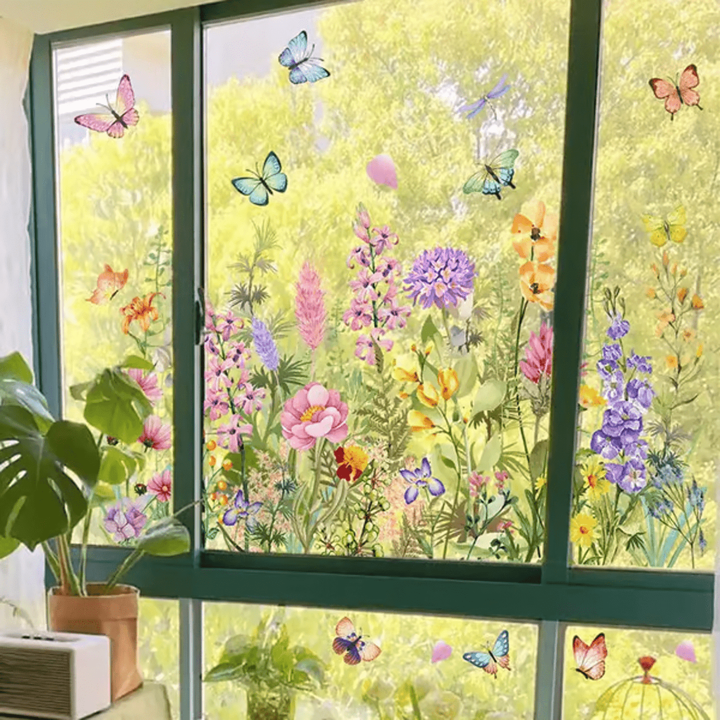 ✨LAST DAY 70% OFF - 💐Colorful Floral Bouquet Window Sticker🖼️(Cut to size freely)Ultra01
