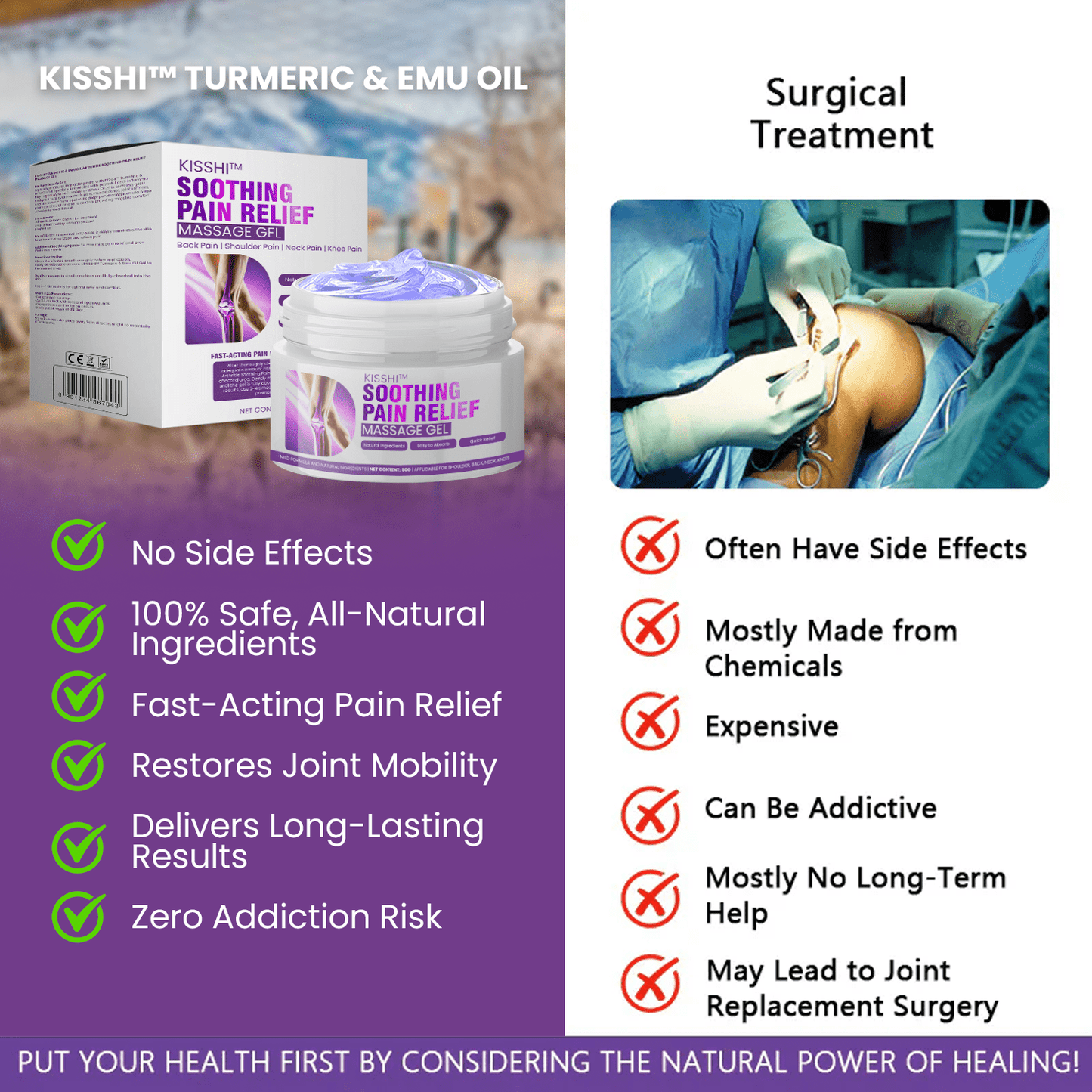 KISSHI™ Turmeric & Emu Oil Arthritis Soothing Pain Relief Massage Gel_Ultra06