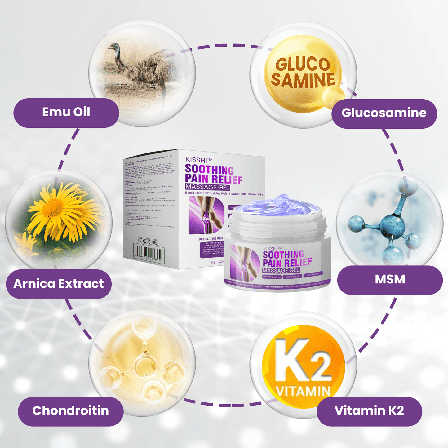 KISSHI™ Turmeric & Emu Oil Arthritis Soothing Pain Relief Massage Gel_Ultra06
