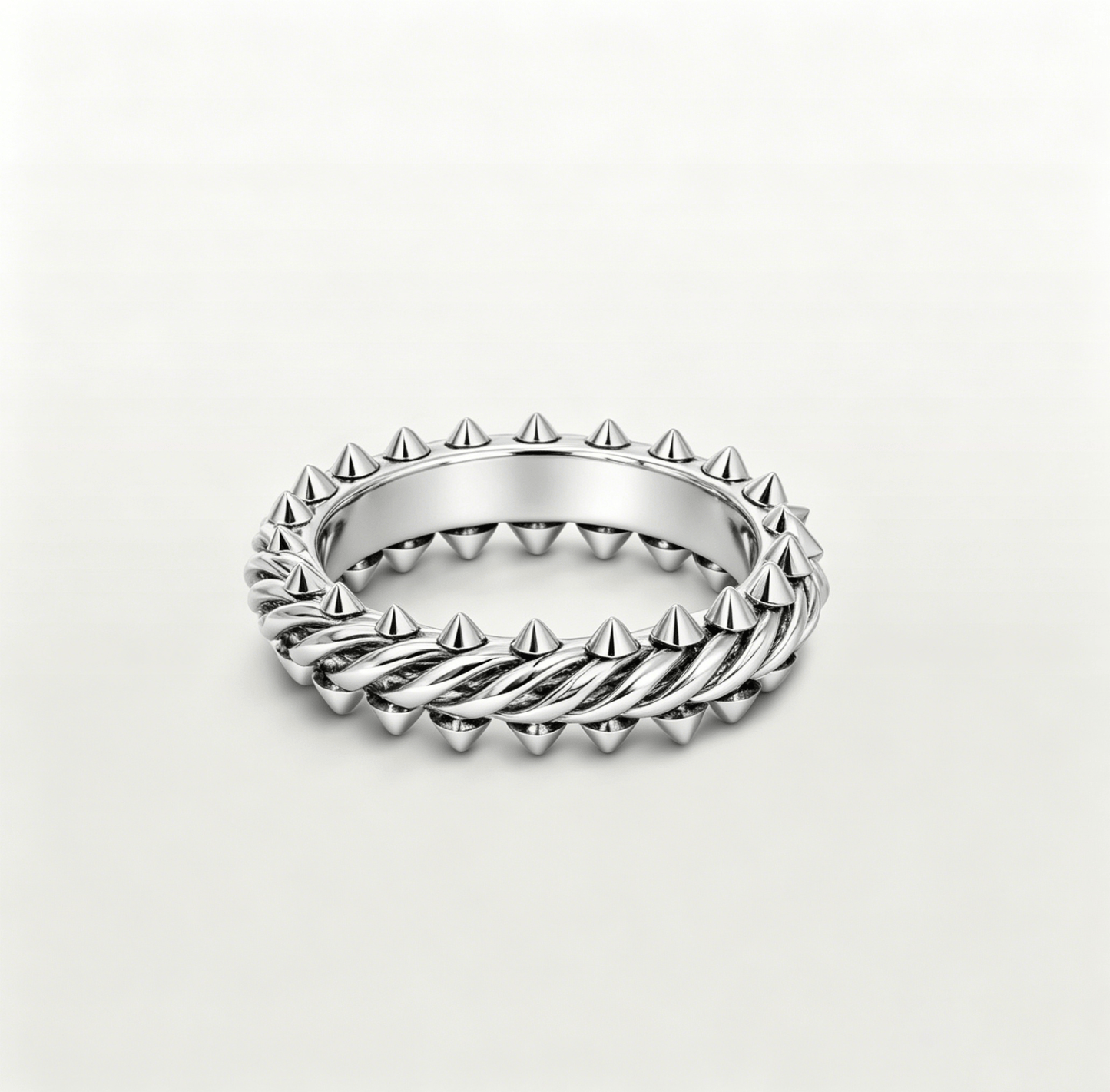 Twisted Cable Spike Ring