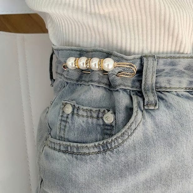 CZTICLE® Fancy Rhinestones Pearls Safety Pin Brooch