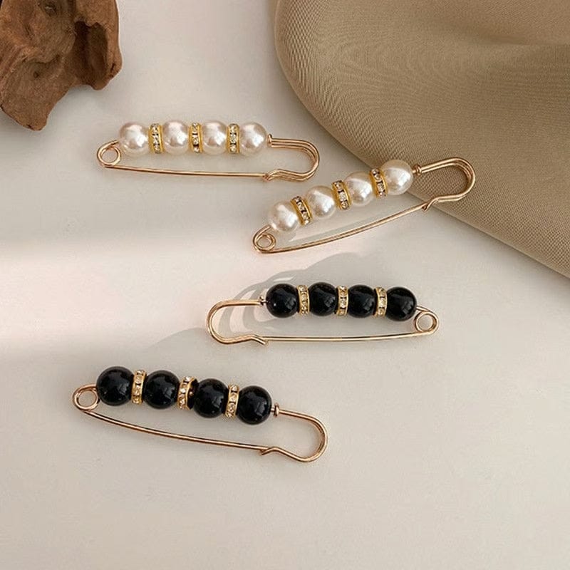 CZTICLE® Fancy Rhinestones Pearls Safety Pin Brooch