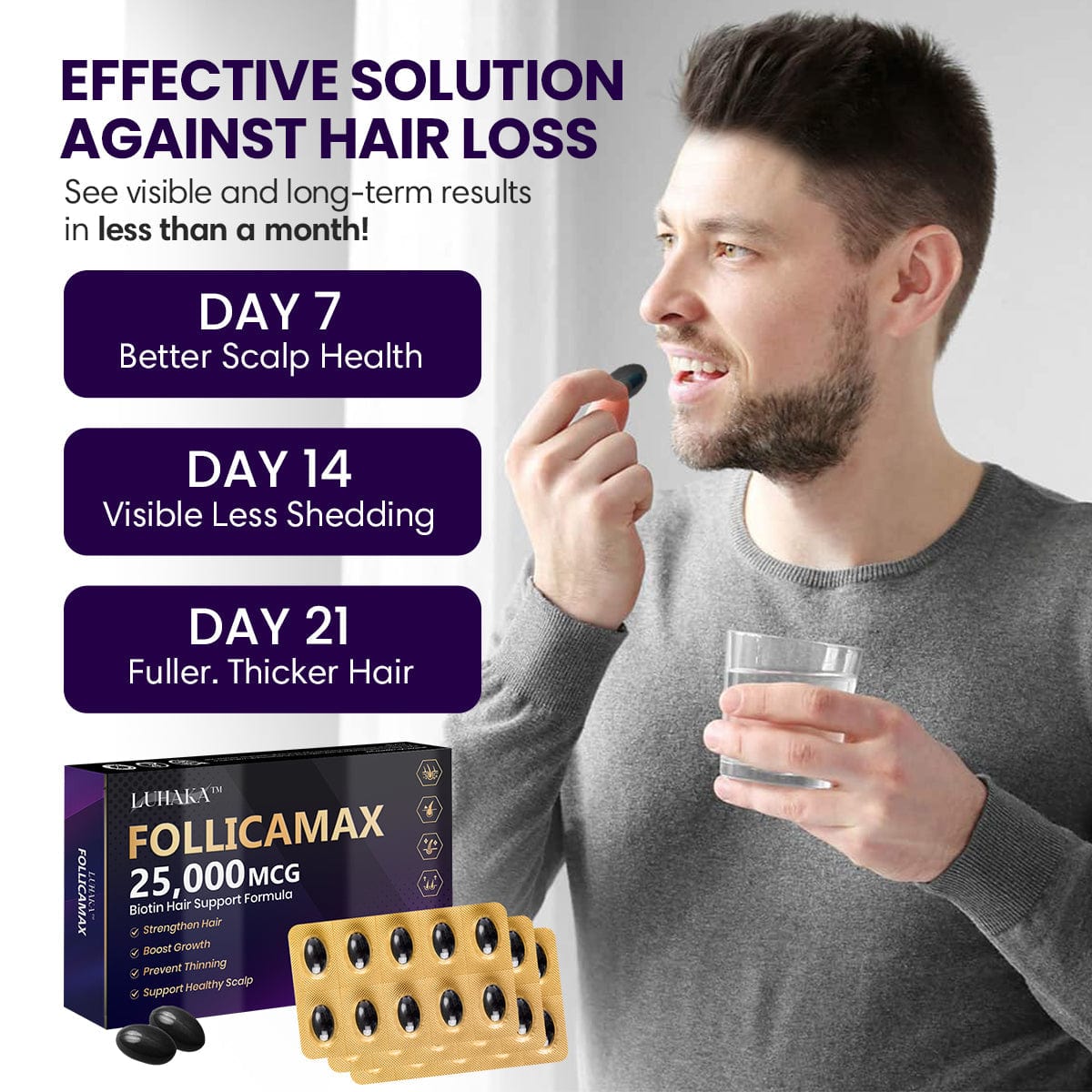Luhaka™ FollicaMax 25,000 MCG Hair Growth Support ⚡️ 2