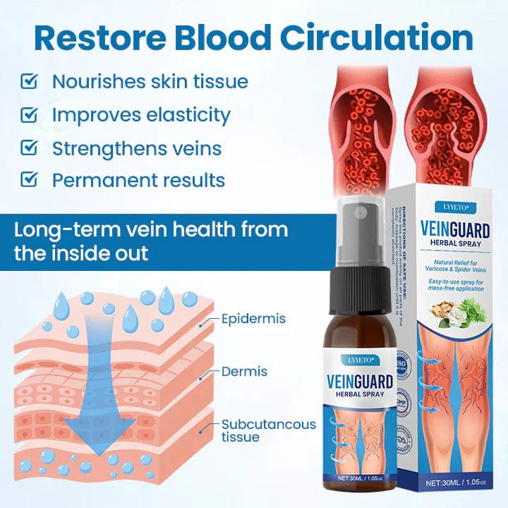 Lyyeto® VeinGuard Herbal Spray ACE -✅ Clinically proven to eliminate varicose veins in just 7 days!