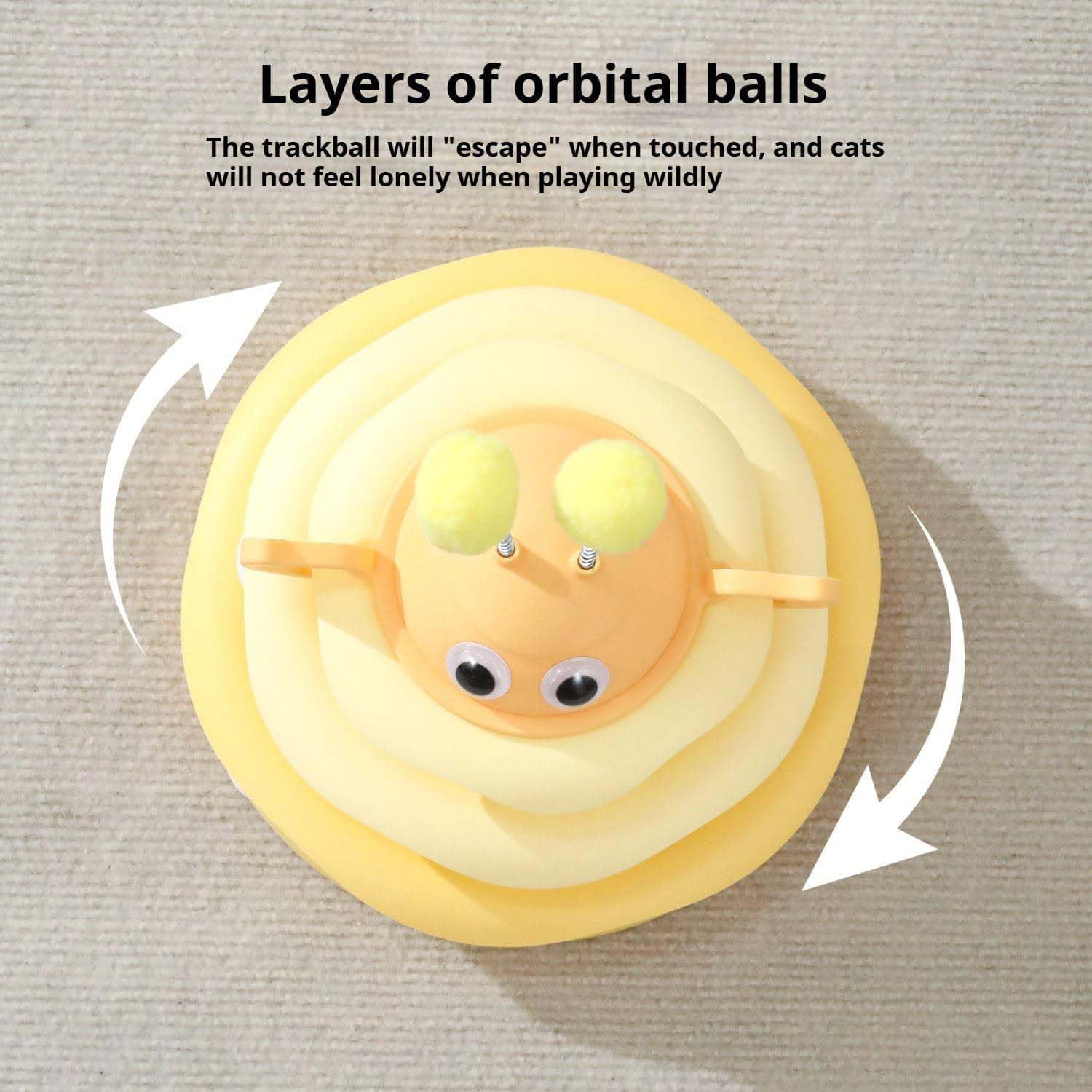 Interactive 3-Layer Cat Toy Tower with Rotating Bee and Rolling Ball