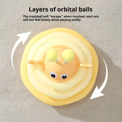 Interactive 3-Layer Cat Toy Tower with Rotating Bee and Rolling Ball