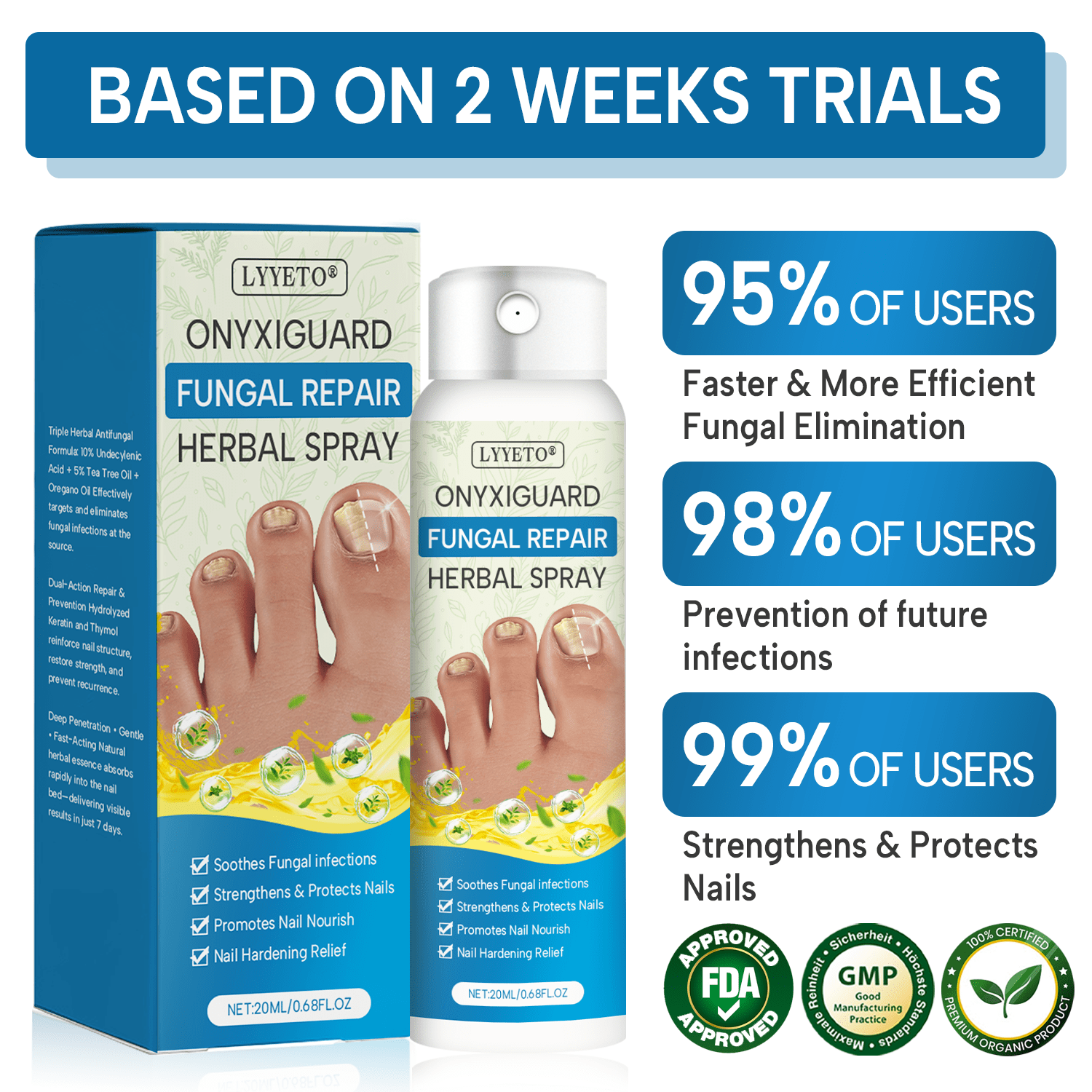 Lyyeto® OnyxiGuard Fungal Repair Herbal Spray