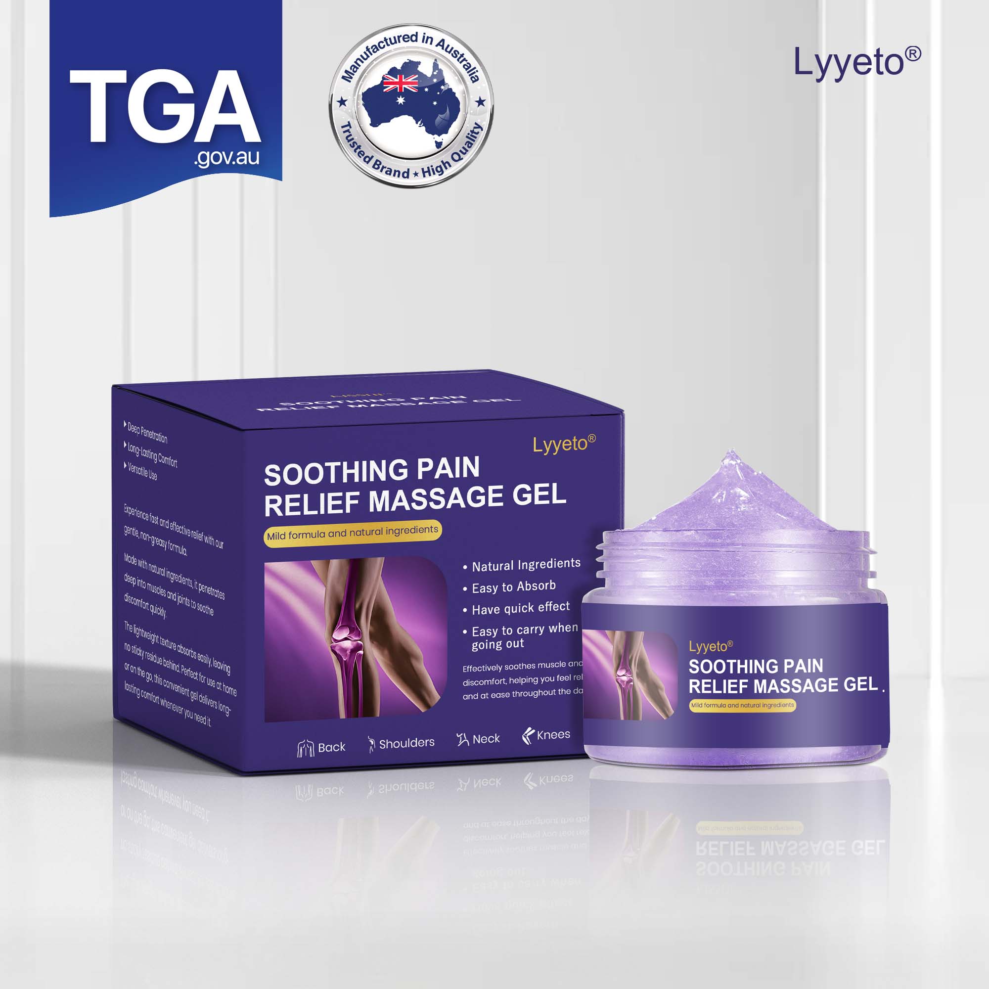 Lyyeto®  Turmeric & Emu Oil Arthritis Soothing Pain Relief Massage Gel💞2