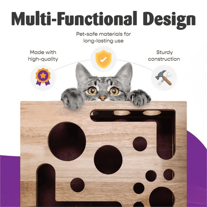 🎁😻 Cat Scratch Puzzle Enrichment Box Stress-Free Nail Care Without Clippers or Grinders 1
