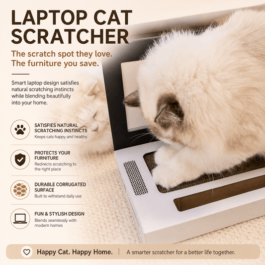 A Laptop Just for Your Cat.Keep your cat busy, happy, and away from your furniture with this cute laptop-shaped cat scratcher.
