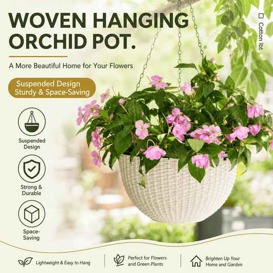 Limited-Time Deal | 15-Day Self-Watering Woven Hanging Planter