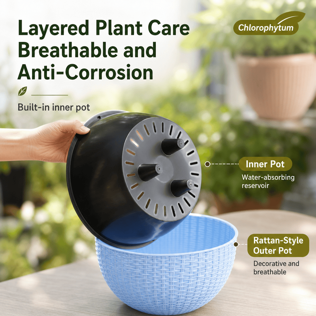 Limited-Time Deal | 15-Day Self-Watering Woven Hanging Planter