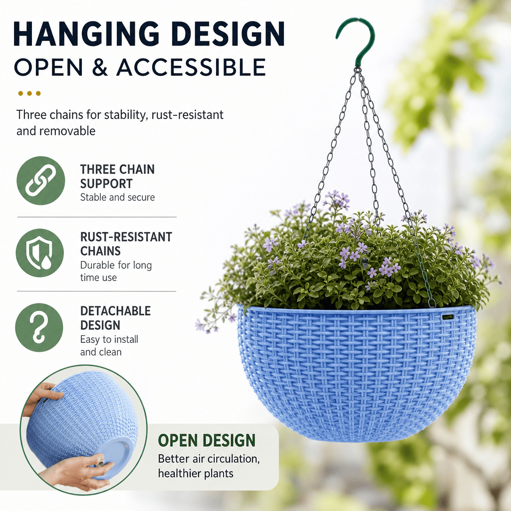 Limited-Time Deal | 15-Day Self-Watering Woven Hanging Planter