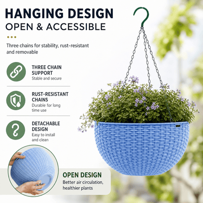 Limited-Time Deal | 15-Day Self-Watering Woven Hanging Planter
