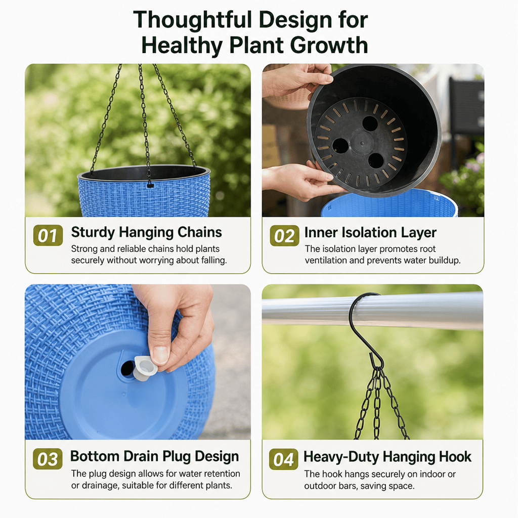 Limited-Time Deal | 15-Day Self-Watering Woven Hanging Planter
