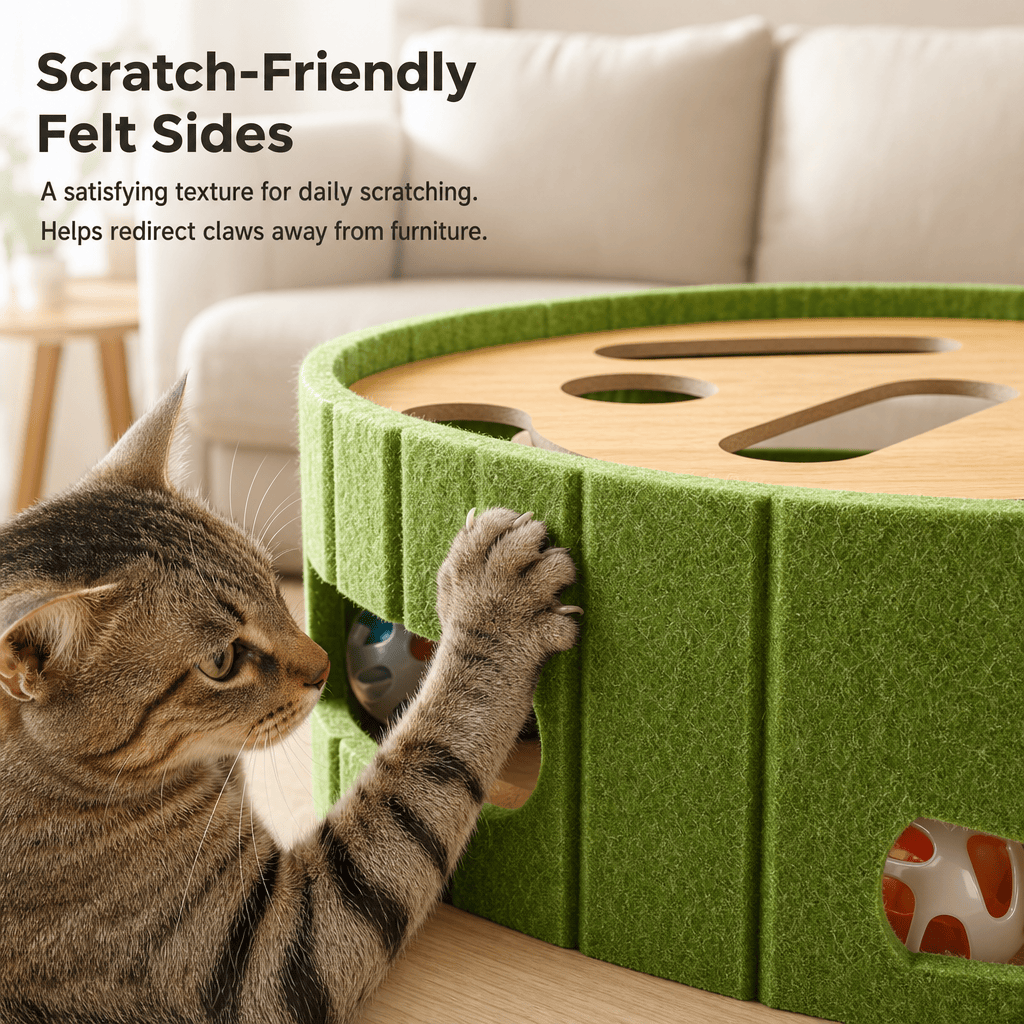 🔥 50% OFF 🐱 Interactive Cat Hide-and-Seek Toy Box with Felt Scratcher