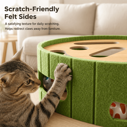 🔥 50% OFF 🐱 Interactive Cat Hide-and-Seek Toy Box with Felt Scratcher