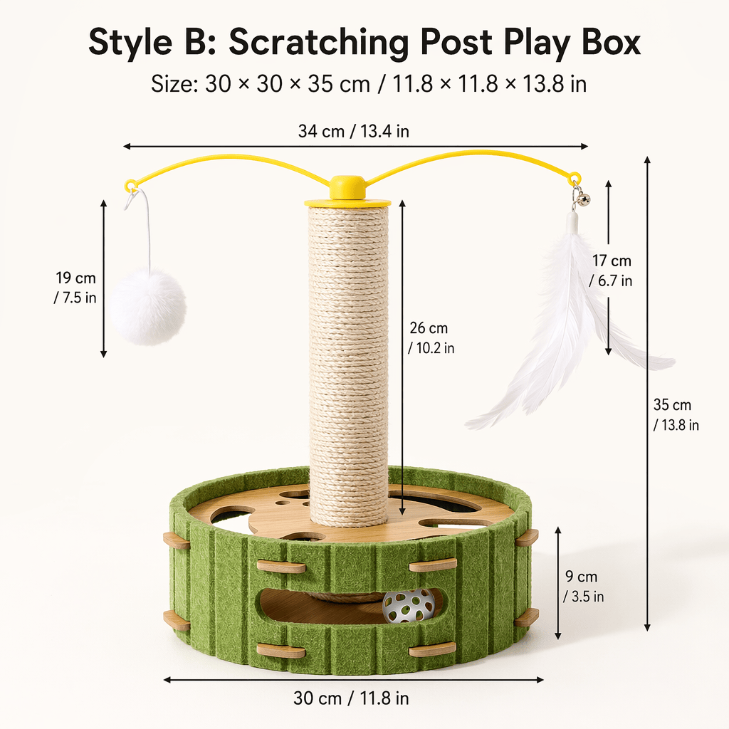 🔥 50% OFF 🐱 Interactive Cat Hide-and-Seek Toy Box with Felt Scratcher