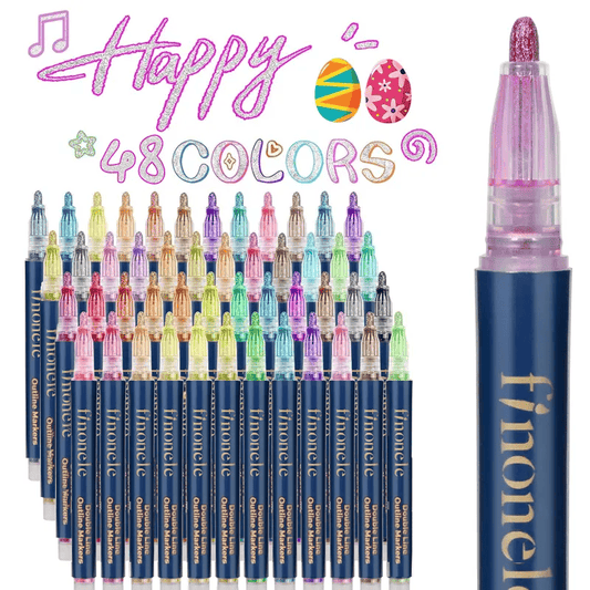 Outline Shimmer Markers, 36 & 48 Glitter Metallic Gel Pens for Coloring, Tween Teen Girl Christmas/Birthday Gifts Trendy Stuff, Cool Fun Art Crafts School Journaling Supplies for Kids Girls Ages 4 8 10 16 Year Old TikTokShopBlackFriday