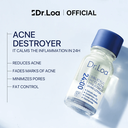Dr.Loa 24H Acne & Pimple Treatment Drying Lotion 1 | SalicylicAcid +Sulfur +Niacinamide | ViralProduct | Inflammation Relief, PostBlemish Care & High Pressure Pimple Relief