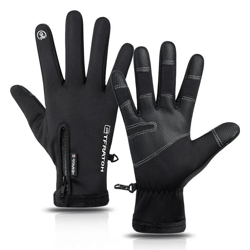 Outdoor Winter Gloves Touchscreen Windproof Full-Finger Fleece Lined for Men Women Sports Travel Daily Activities Unisex ACE 1