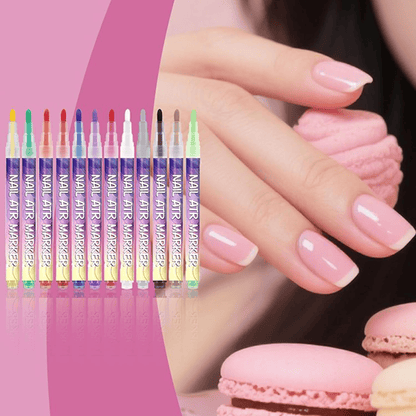 Nail Doodle Pens | Quick-Drying 3D Paint Beauty Supplies ACE | 12 Colors