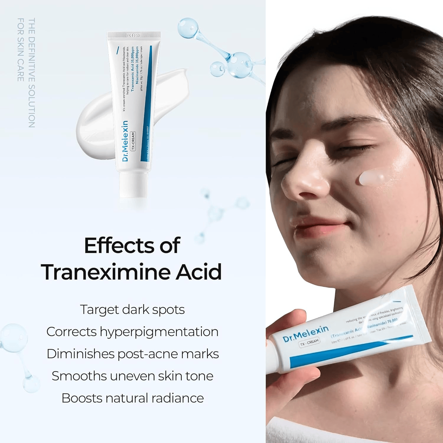 DR.Malexin TX Tranexamic Acid CREAM | Skin freckle Cream, Blemishes, Anti-pigmetation korean skin care | Korean Cosmetics | 1.7 fl oz (50 ml)
