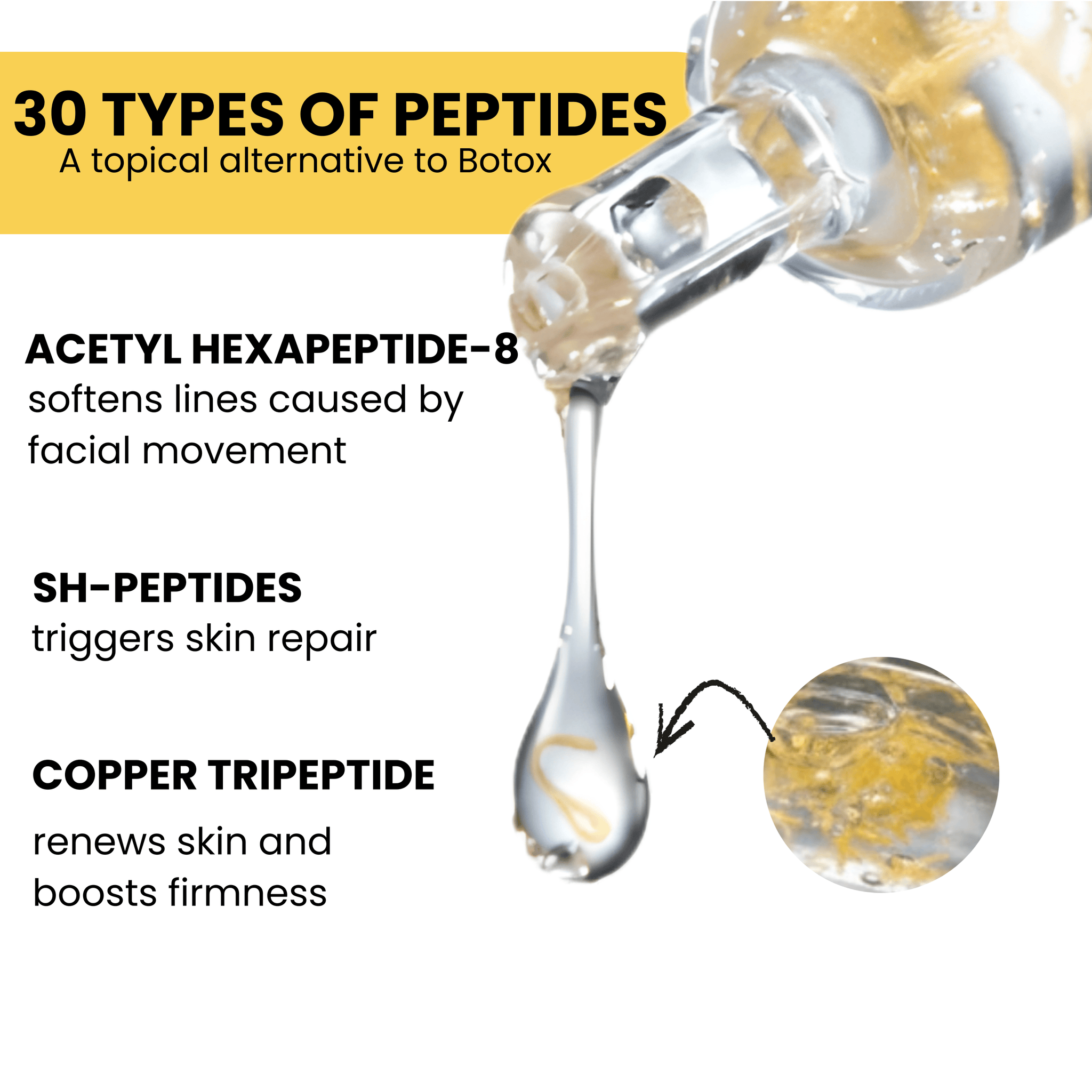 Silk Peptide Intensive Lifting Ampoule ACE | Korean Anti-Aging Serum for Face with Collagen & 30 Peptide Complex | Skin Tightening & Firming (Botox Effect) | 72H Hydration