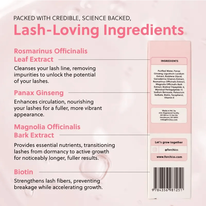 FORCHISS Eyelash Enhancing Serum with Powerful Peptides & Plant Botanicals for Thinning Lashes 3ML Makeup Cosmetic