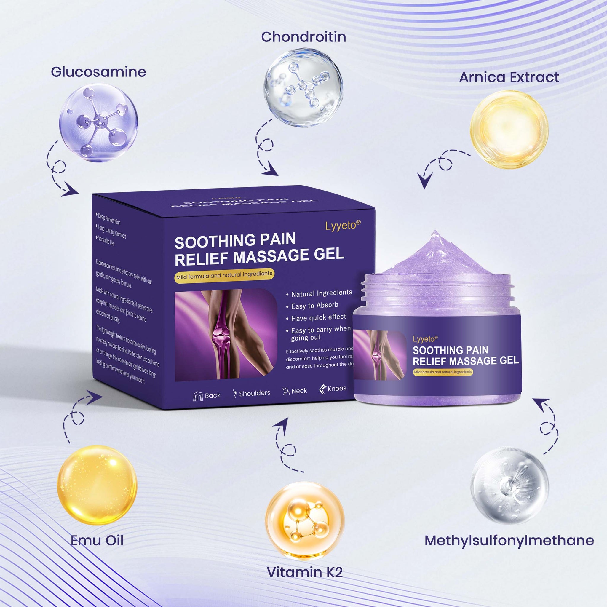Lyyeto®  Turmeric & Emu Oil Arthritis Soothing Pain Relief Massage Gel💞2