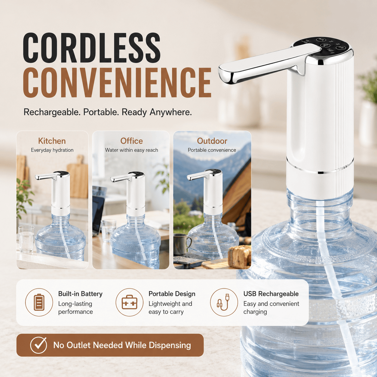 EasyPour Foldable Water Bottle Pump