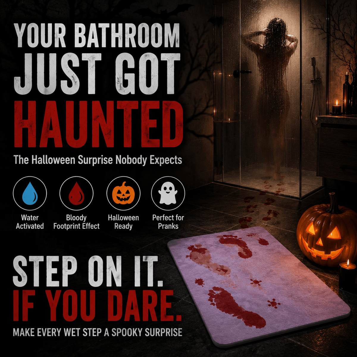 Water-Activated Bloody Bath Mat- 🩸Buy one get one free