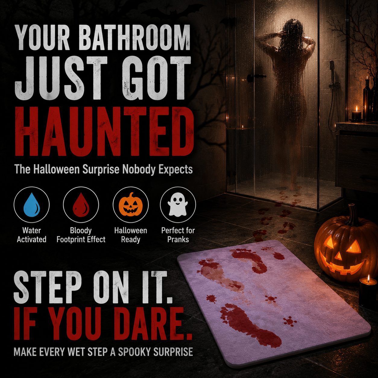Water-Activated Bloody Bath Mat- 🩸Buy one get one free