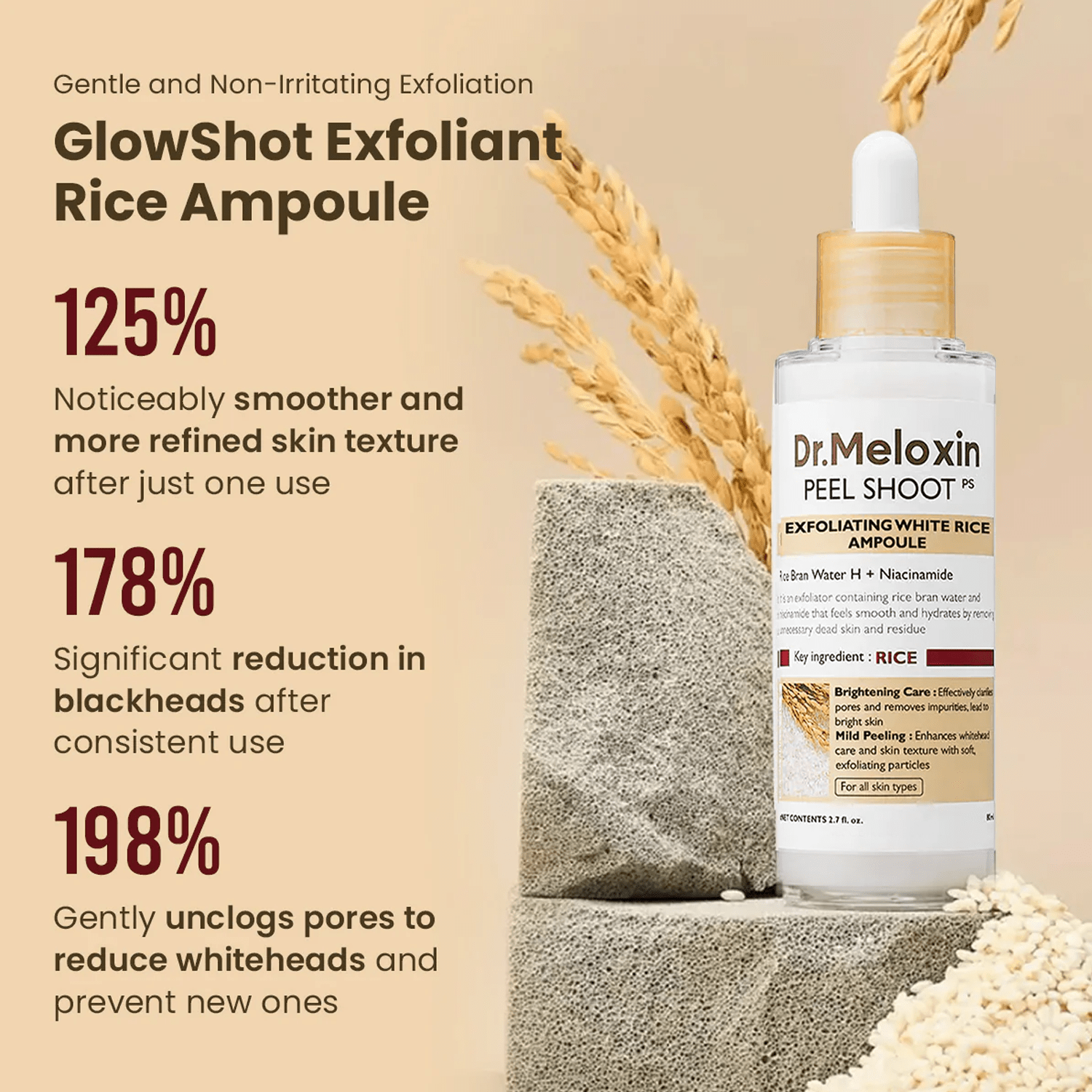 Dr. Meloxin PEEL SHOOT GlowShot Exfoliant Rice Ampoule ❤️