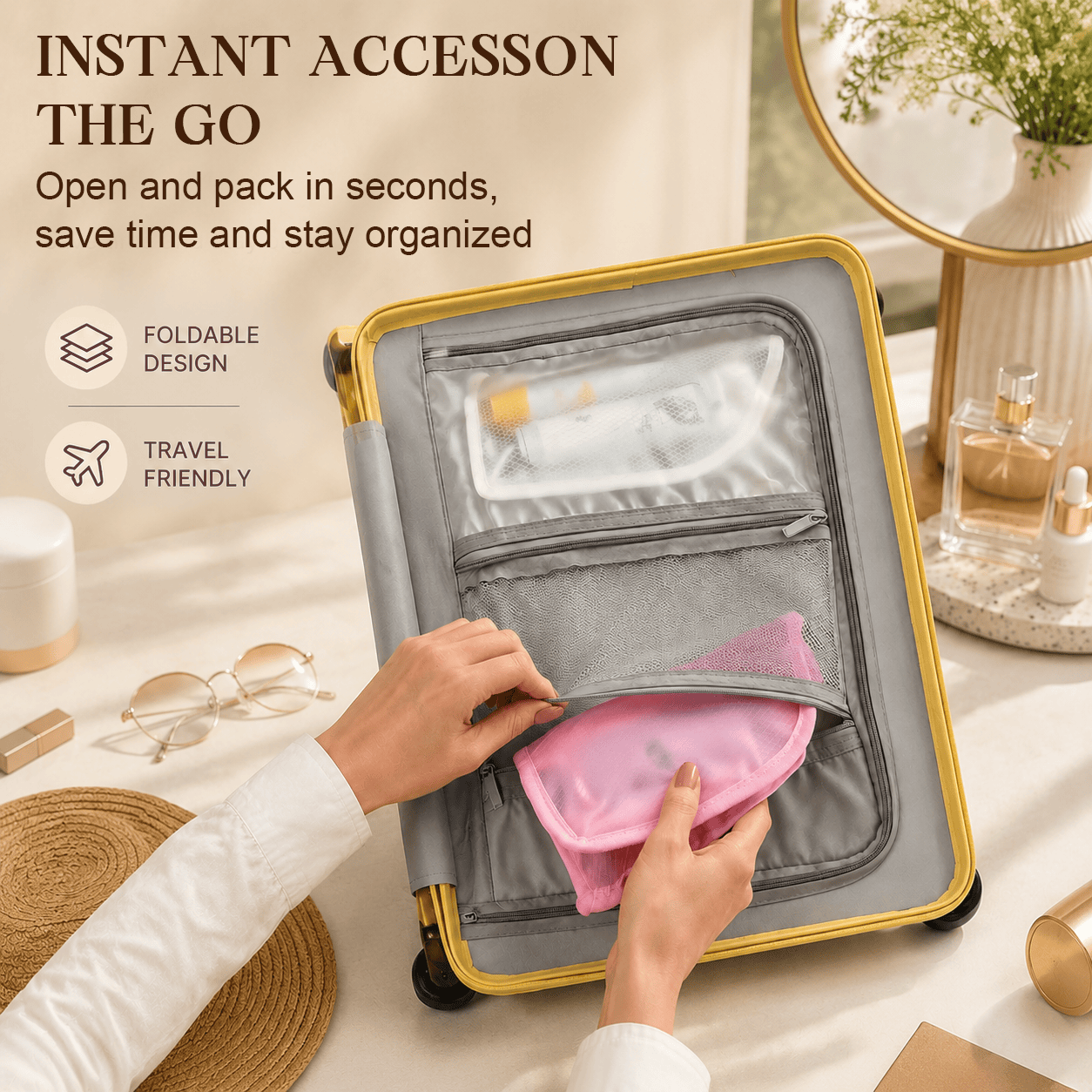 ⏰ Limited-Time Deal | Portable Stand-Up Makeup & Toiletry Organizer Bag