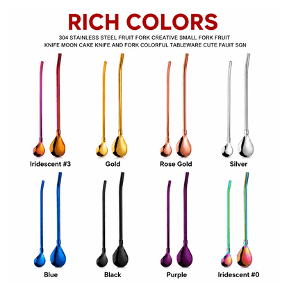 2-in-1 Stainless Steel Spoon Straw🥂Buy One, Share One,🎉 BUY 1 GET 1 FREE