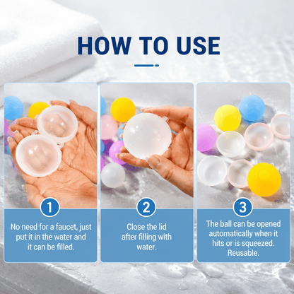 Reusable Magnetic-Free Silicone Water Ball