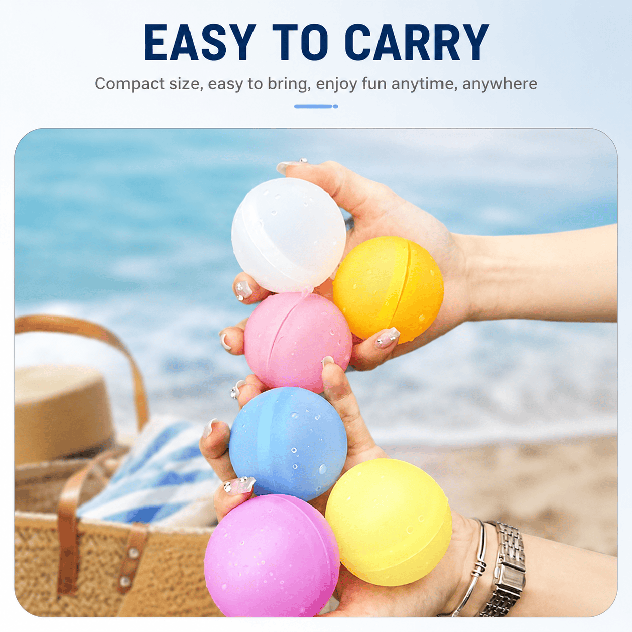 Reusable Magnetic-Free Silicone Water Ball
