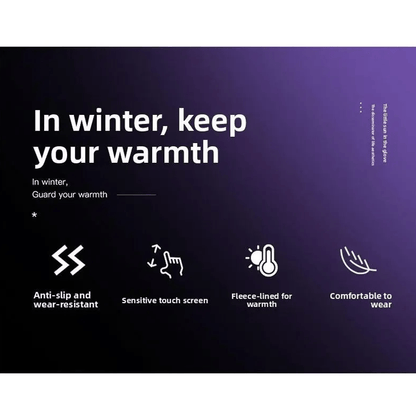 Outdoor Winter Gloves Touchscreen Windproof Full-Finger Fleece Lined for Men Women Sports Travel Daily Activities Unisex ACE 1