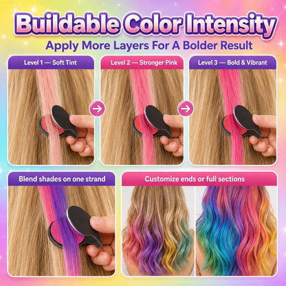 ⏳🔥LIMITED-TIME 50% OFF! ⏰🌈 12-Color Temporary Hair Chalk Applicator Set